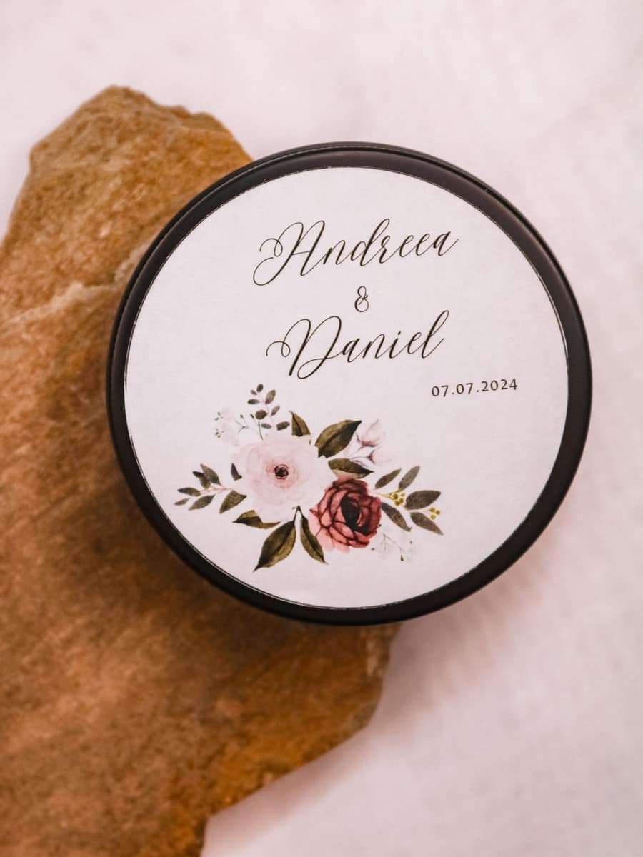 Marturii Nunta lumanare Cutiuta metalica 100g - imagine 8